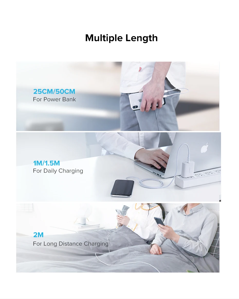 Ugreen MFI certified usb type c to lightning charging cable for iPhone xs xr 8 7 6s 5s 11 apple ipad fast charger PD cable short