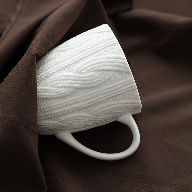 Керамические кружки из белой шерсти в скандинавском ретро-стиле объемная