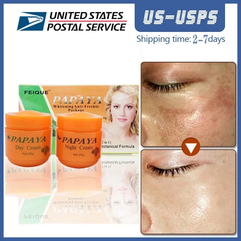 2 шт./компл. дневной крем + ночной отбеливающий с экстрактом папайи для лица против
