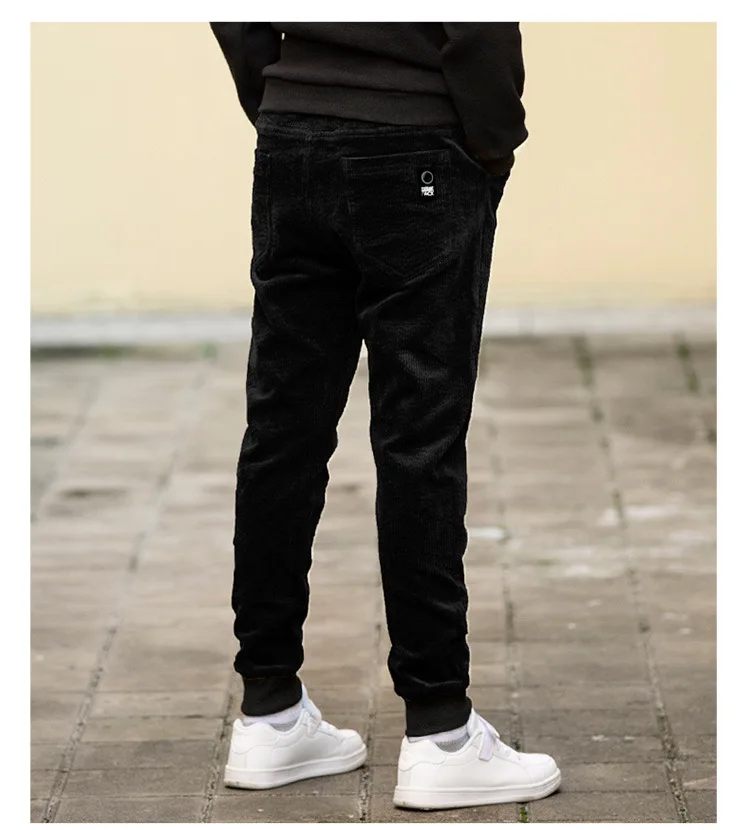 Для маленьких мальчиков штаны для подростков, зимние штаны для девочек из хлопка однотонный вельветовый брюки для девочек; бархатный плюш; сезон осень Повседневное длинные брюки для мальчиков на зиму
