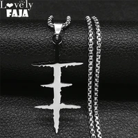 punk psychic tv stainless steel necklace chain for womenmen silver color necklaces jewelry collier homme n4504s03