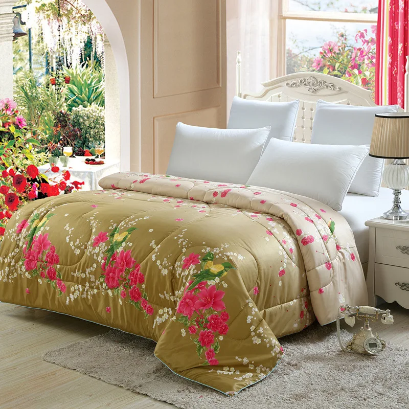 quilt&ampSilk&ampSpring Summer Autumn and Winter&ampBedding&ampSingle-Double Air Conditioner quilt silk filling twin comforter | Дом и сад