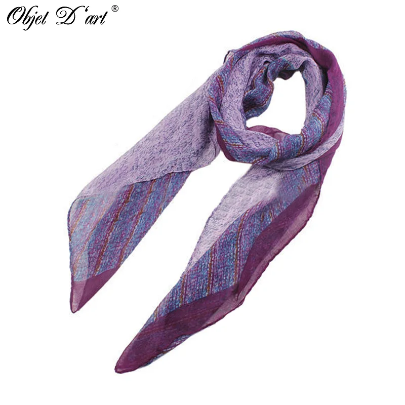Популярные шифоновые шарфы новый дизайн винтажный шарф в синюю полоску шаль