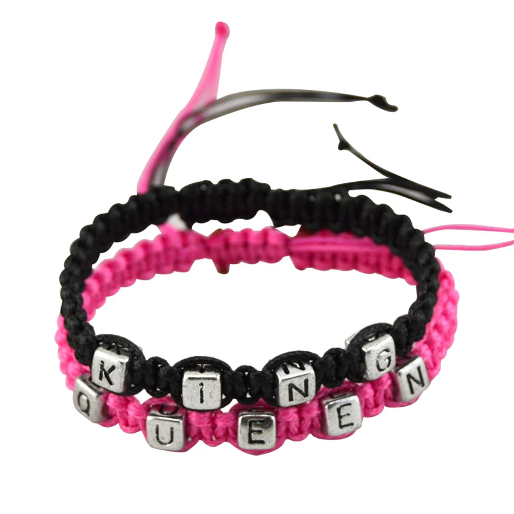 2 шт./компл. Мода ручной работы с плетеной тесьмой король и королева пара браслеты