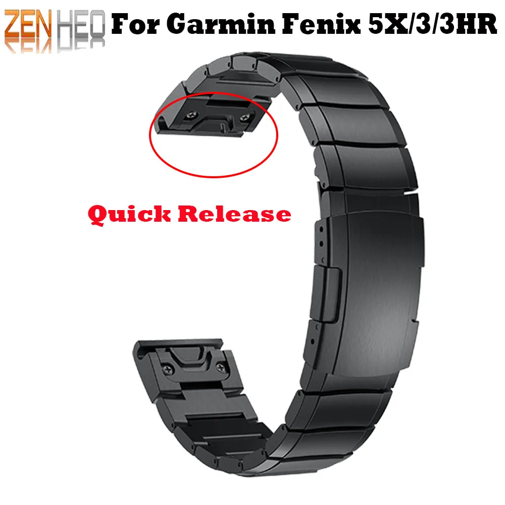26 мм Quick Release Fit Fenix 5X металлический ремешок из нержавеющей стали для часов Garmin Fenix 5X/5X Plus/Fenix 3/3HR/умные браслеты