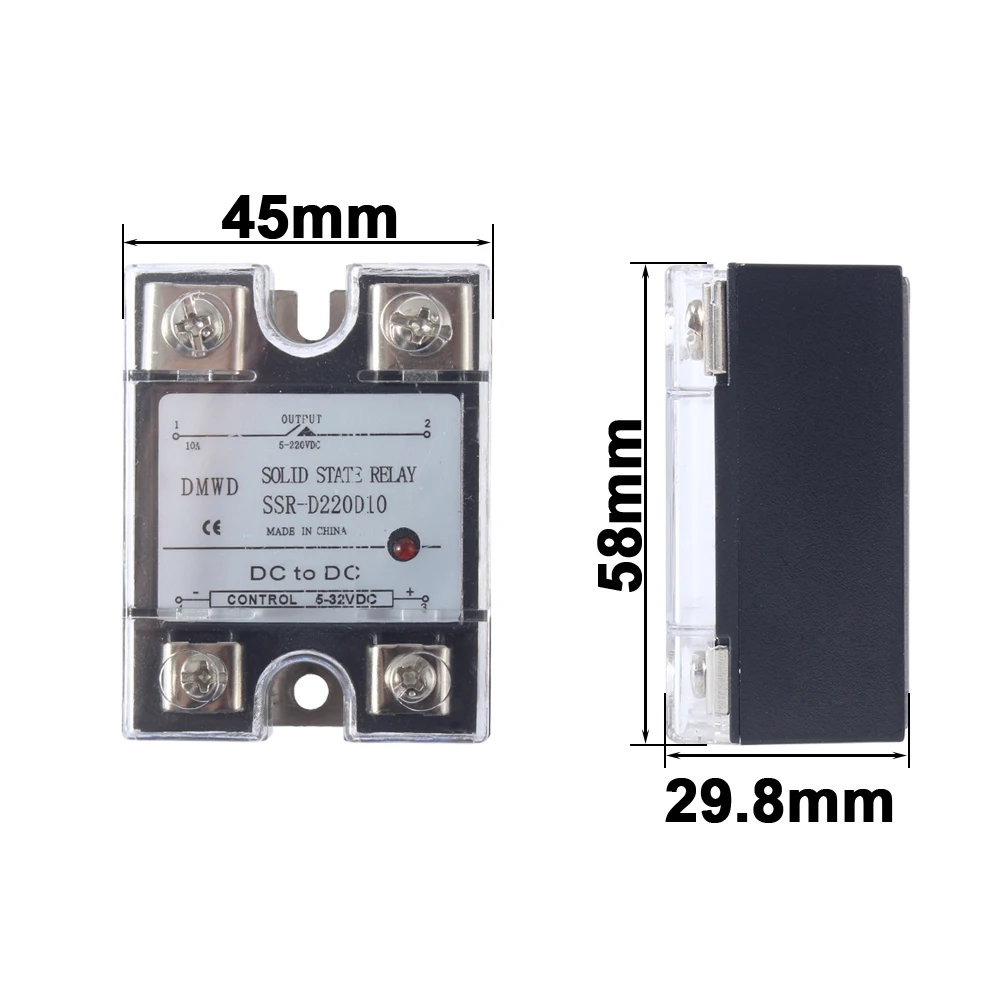 SSR-10DD input 5-32VDC load 5-220VDC SSR 10DD 10A single phase DC solid state relay with indicator SSR-D220D10 | Обустройство дома