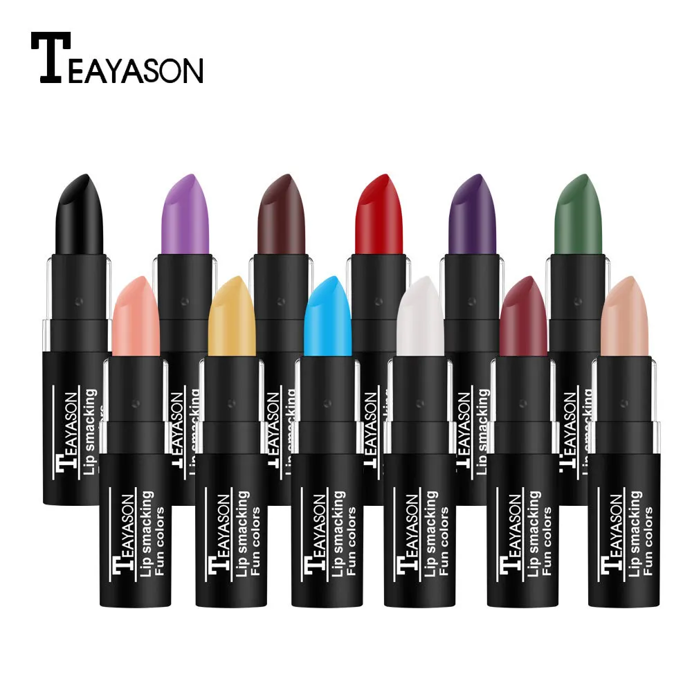 

Waterproof Velvet Matte Long Lasting Pigment Nude Purple Black Lipstick Luxury Halloween Party Lips Makeup Cosmetics