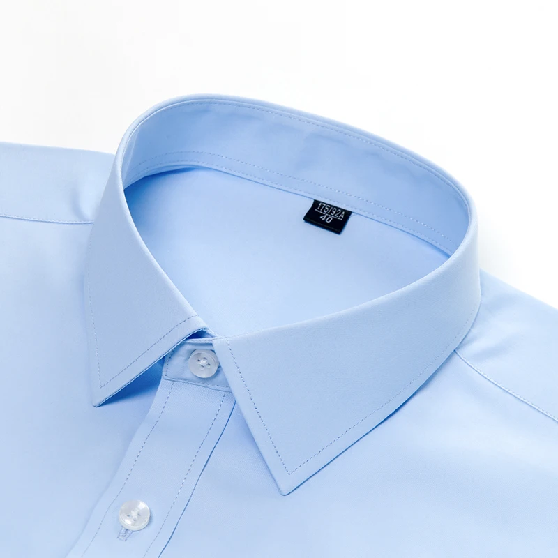 Top Quality Formal Dress Shirts Short Sleeve White Slim Fit Men Business Office Social Wearing