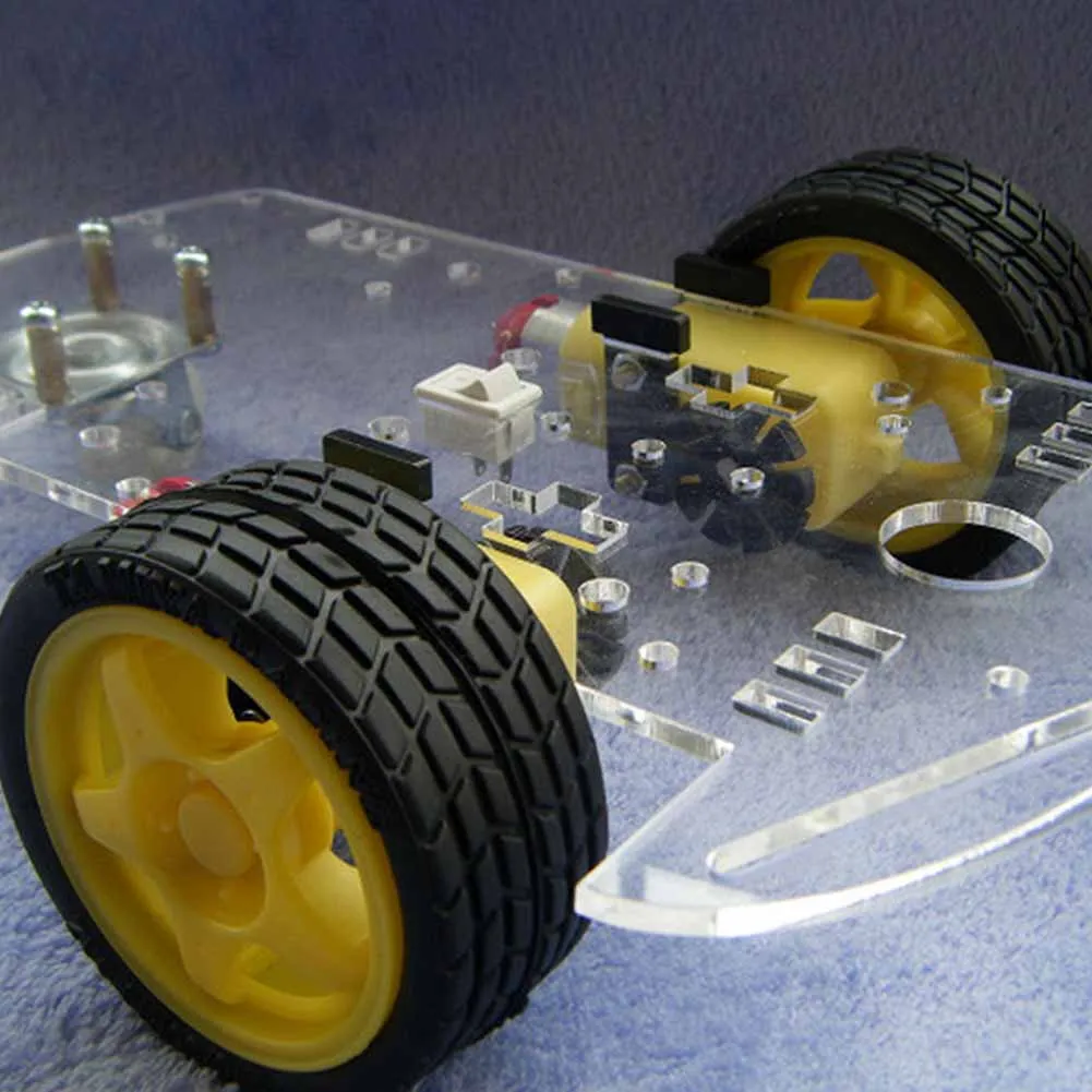 DIY 2 колесный умный робот автомобильный комплект шасси для Arduino черный +