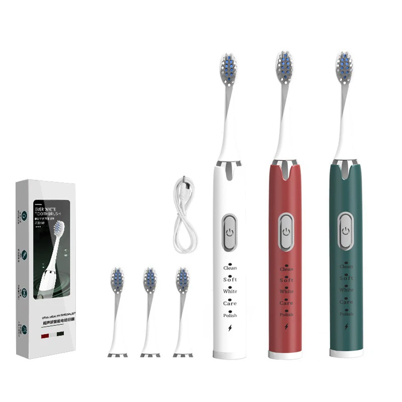 

Automatic Ultrasonic Waterproof Electric Toothbrush USB Rechargeable Upgraded Adult Children Tooth Brush Replacement Heads Set
