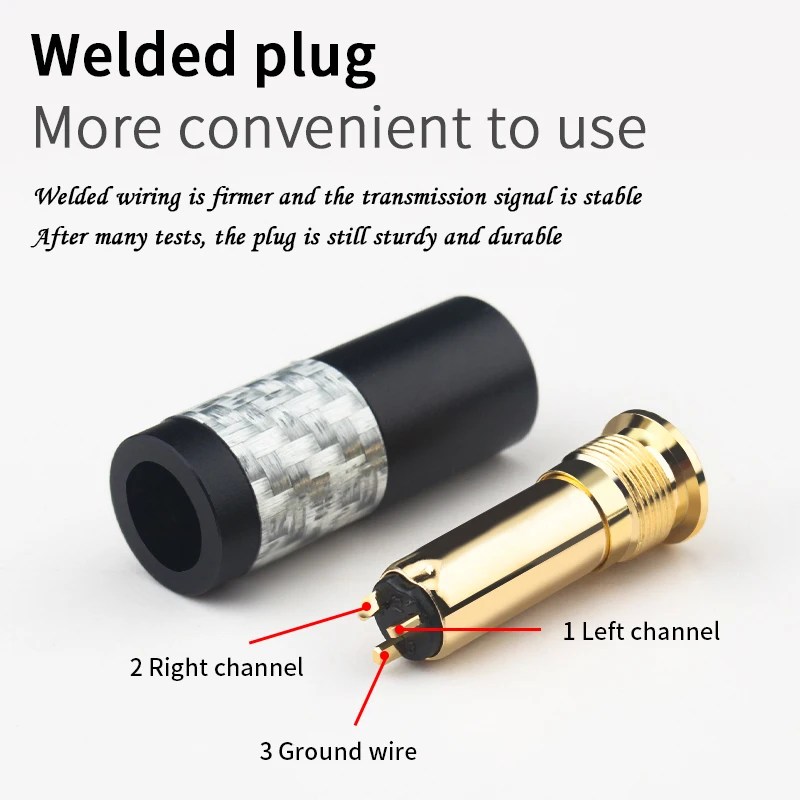 

4 шт. 3,5 мм гнездо углеродное волокно Алюминиевый сплав чистая медь позолоченный трехсекционный женский баланс DIY наушники