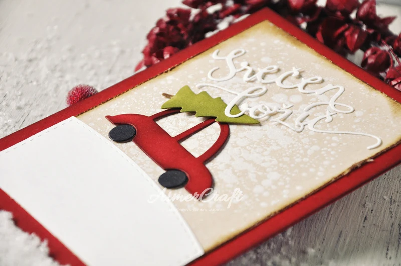 Рождественская Автомобильная серия металлические режущие штампы трафарет для