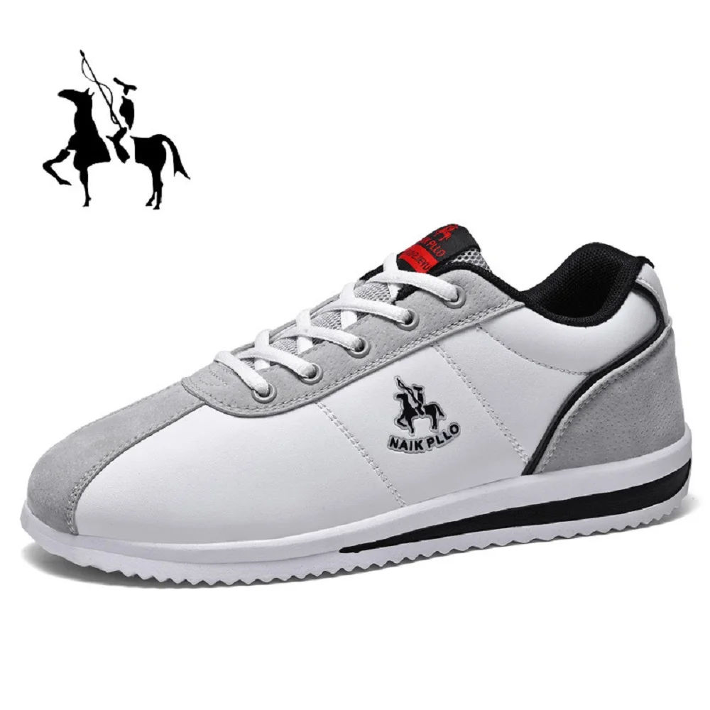 Мужские повседневные кожаные кроссовки простая Стильная Спортивная легкая