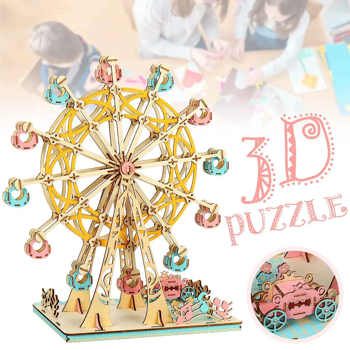 

Children DIY Puzzle Toy House 3D Jigsaw Sailing Boat Kids Gift Games Assemble Wood Building Ferry Model Wooden Toys Ship