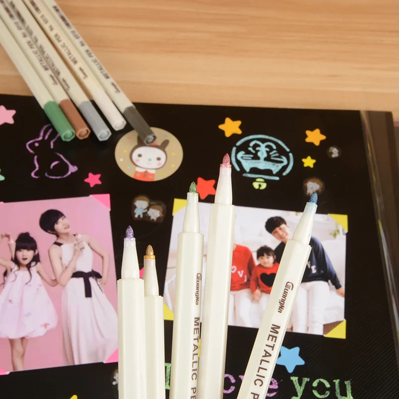 10 шт./лот металлические Микрон ручки подробные цветные маркеры для альбома