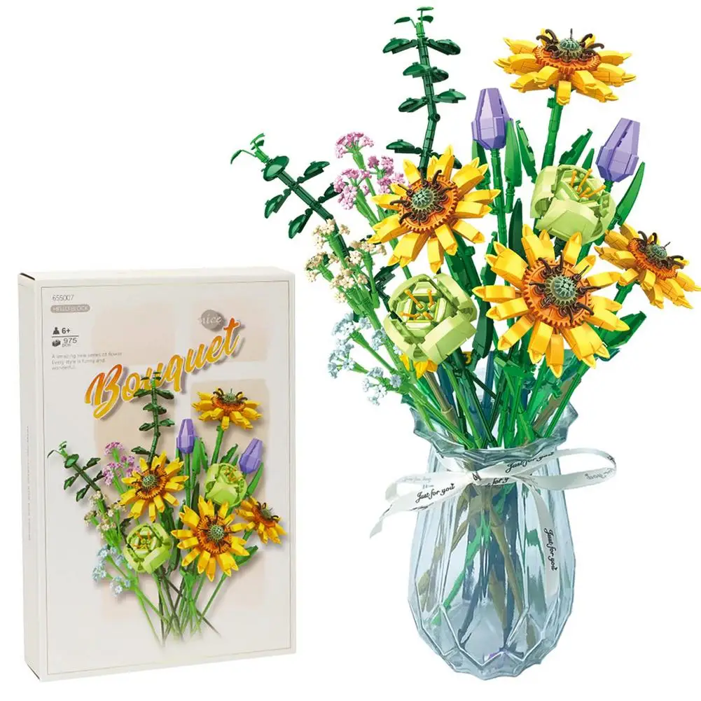 

Набор для сборки букет «сделай сам», 4 цвета, 881 шт., искусственные цветы, кирпичи, игрушка для взрослых, подростков, гладкий Уникальный креати...