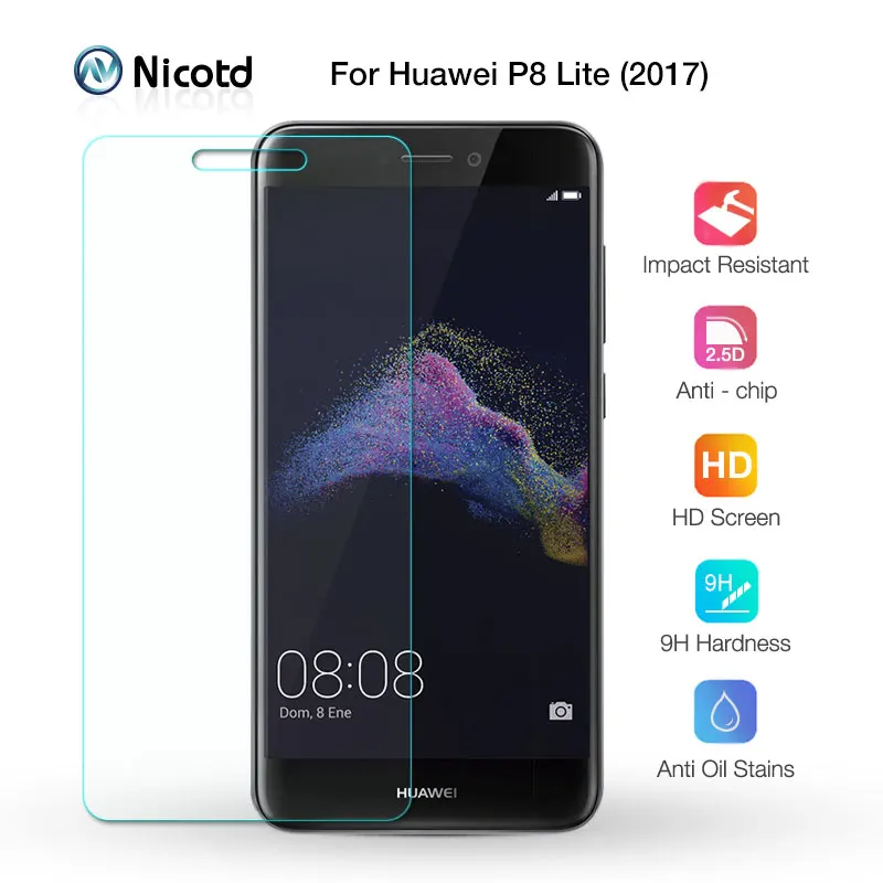 Никотд 3 шт 9h пленка из закаленного стекла для huawei P8 Lite 2017 HD стеклянная плёнка P8Lite