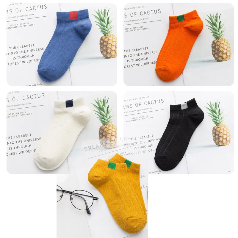 Серый 10 pieces = 5 pairs New Women's Shallow Mouth Invisible Boat Socks Silicone Non-Slip Invisible Breathable Cotton Socks Meias - Цвет: Серый