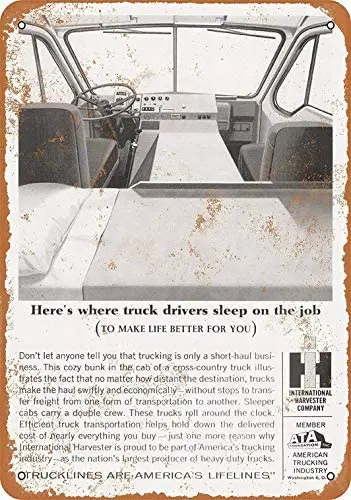 

8 x 12 Metal Sign - International Trucks Long Haul Sleepers - Vintage Bar Wall Decorative