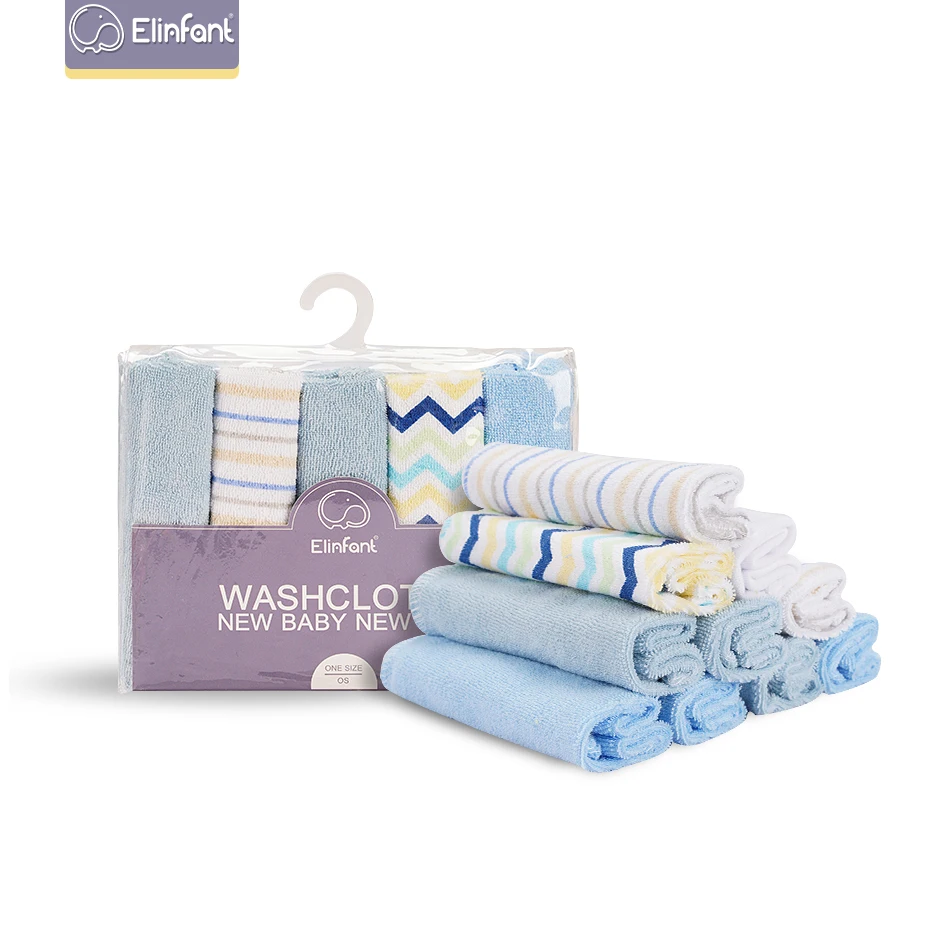 Elinfant 10 шт./компл. 23x23 см милый мультфильм хлопок супер мягкое детское полотенце