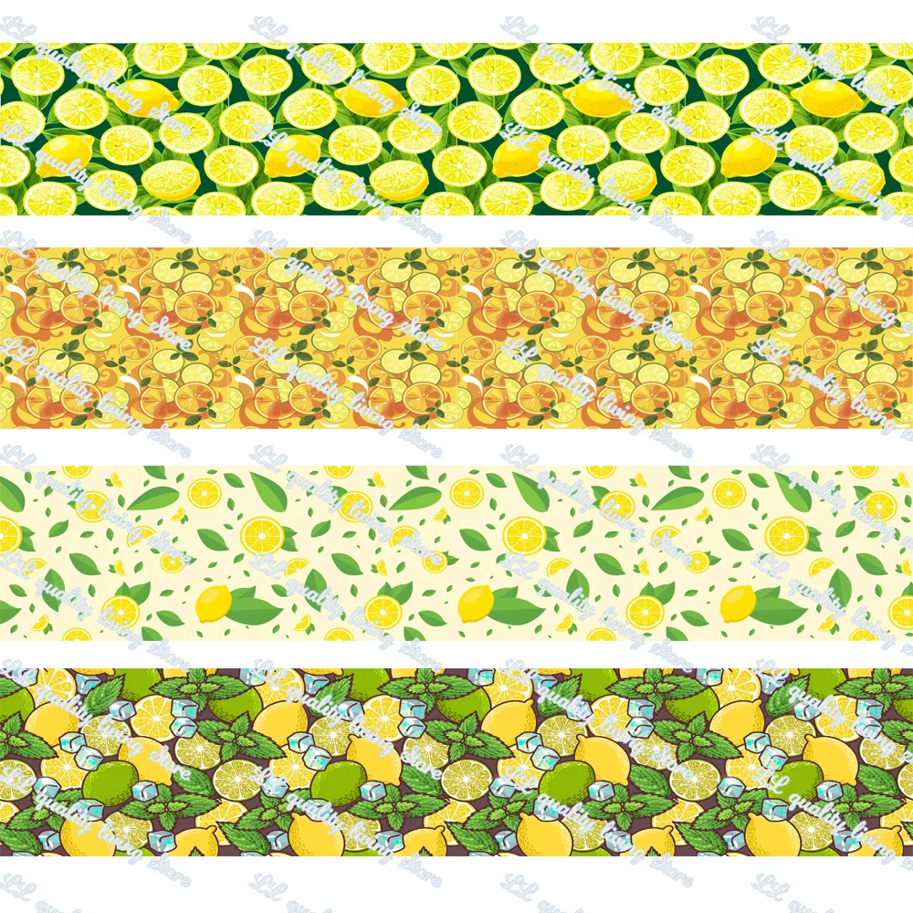 

WL 1-1/2 Inch Lemon Fruit Print Grosgrain Ribbon Diy Bow Handmade Hair Accessories Party Decoration Gift Wrapping 50Yards