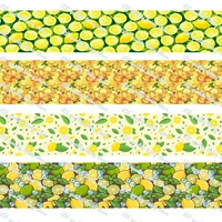 wl 1 12 inch lemon fruit print grosgrain ribbon diy bow handmade hair accessories party decoration gift wrapping 50yards