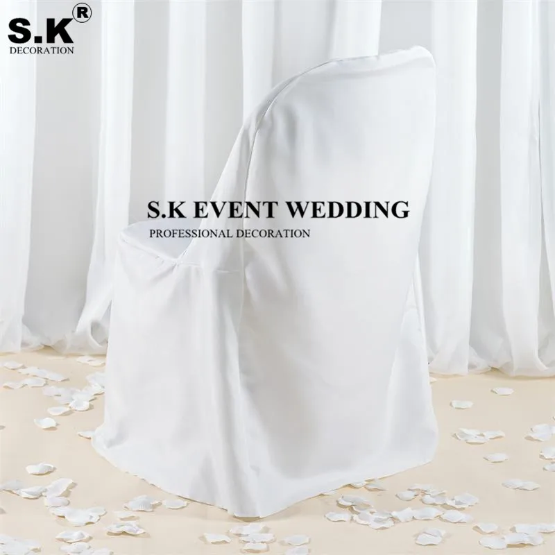Белый черный полиэстеровый складной чехол для стула украшения свадебного