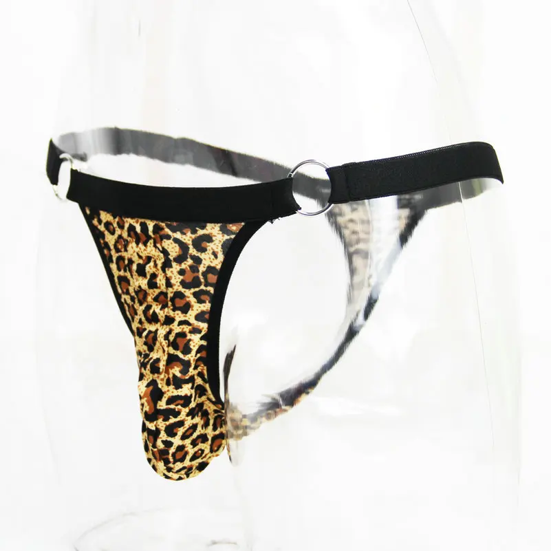 Коричневый BDSM сексуальная Сильный Человек Уплотнительное кольцо стринги leopard брюки bandoge Стринги Взрослых игра для человека секс игрушки ролевые игры продукт - Цвет: Коричневый