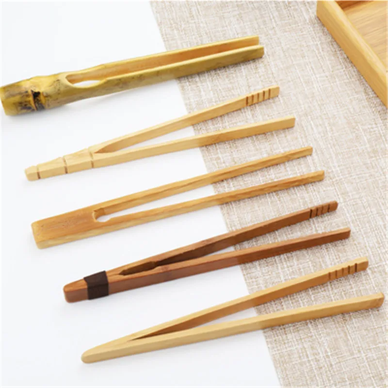 Женский Натуральный Бамбуковый Пинцет для чайной чашки щипцы деревянный пинцет