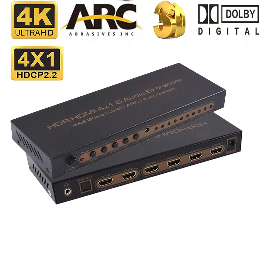 Новый 4K HDMI 2 0 переключатель сплиттер 4 в 1 4K/60HZ HDCP конвертер для PS4 pro Blue ray DVD
