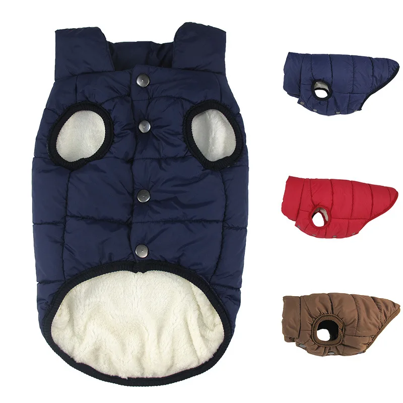 

Winter Warm Dog Clothes Large Pet Dog Jacket pet clothes Waterproof thickened cotton coat Labrador French Bulldog Outfits
