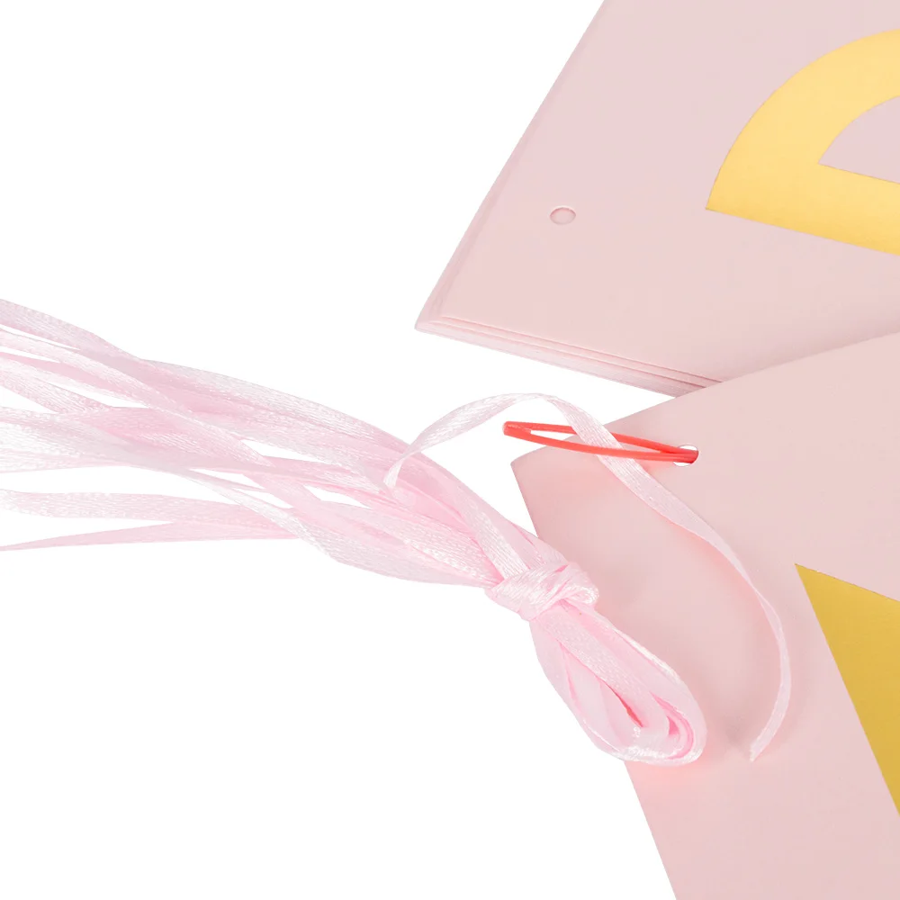 Розовые Конфеты Бар Золотой баннер с надписью детская вечеринка стены Висячие