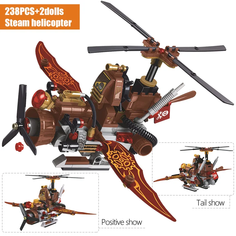 Город эпоха паровых машин пиратский вертолет КИТ модель корабля строительные