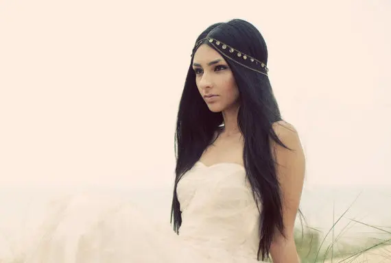 Модные Многослойные золотистые металлические украшения для волос круглые