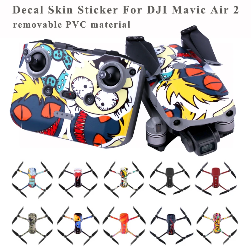 Наклейки из ПВХ для DJI Mavic Air 2 наклейка корпуса дрона + Защитная пленка батарей RC 3 |