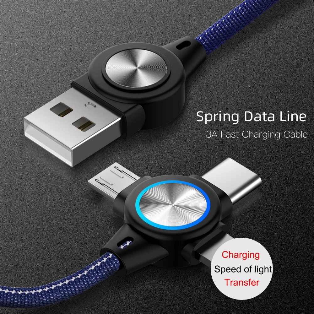 RDCY 1 м USB кабель 3 в 3A Быстрая зарядка Шнур для iPhone Samsung Xiaomi телефон зарядный шнур
