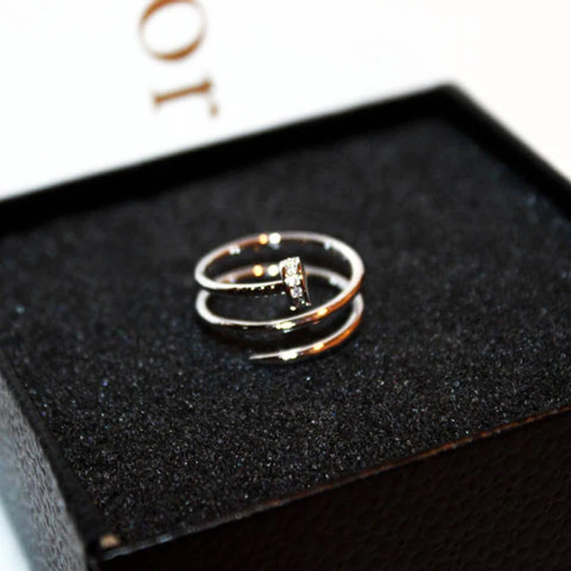 

Luxury High Quality 14k Real Gold Geometry Rings for Women Jewelry Adjustable Open Design Micro Inlay AAA Zirconia Party Gift