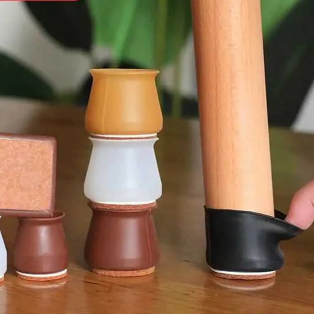 Funda de silicona antideslizante para pies de mesa, cubierta silenciosa y reutilizable, con reducci&oacute;n de ruido, 20 piezas-0
