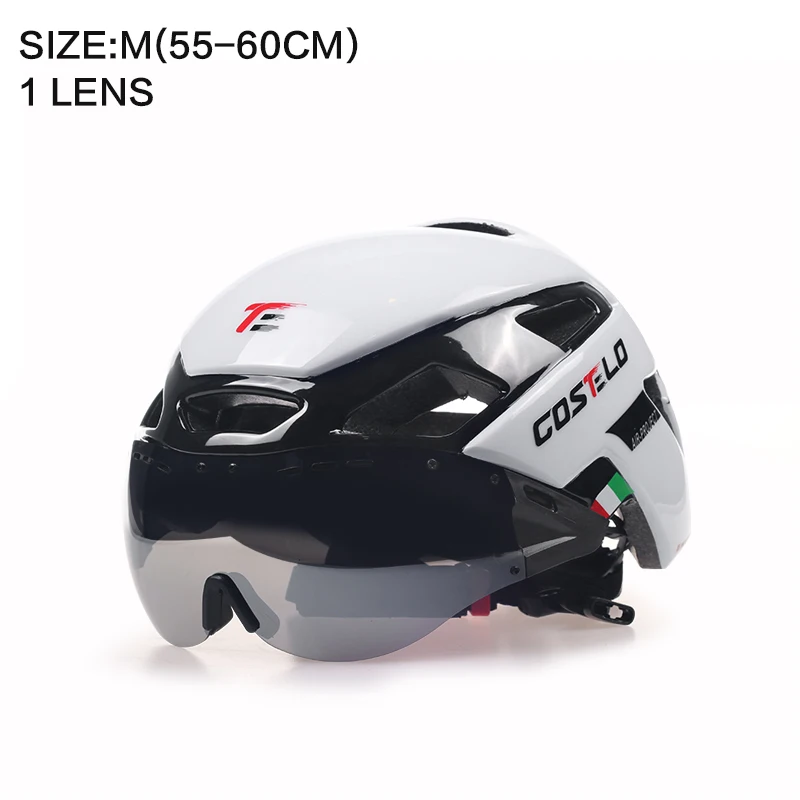 Costelo велосипедный шлем 4 цвета MTB Горный шоссейный велосипедный шлем Casco speed Airo RS Ciclismo очки Bicicleta - Цвет: WHITE M GRAY LEN