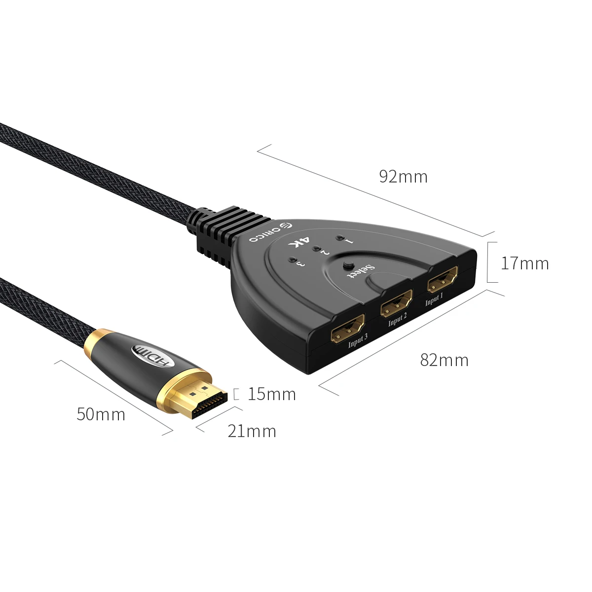 ORICO HDMI сплиттер 3 в 1 выход 4 к HDMI коммутатор с инфракрасным пультом дистанционного управления USB 3,0 HDMI для DVD HDTV