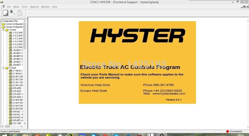 

Программа управления переменным током для электромобиля Hyster ETACC v2.4K