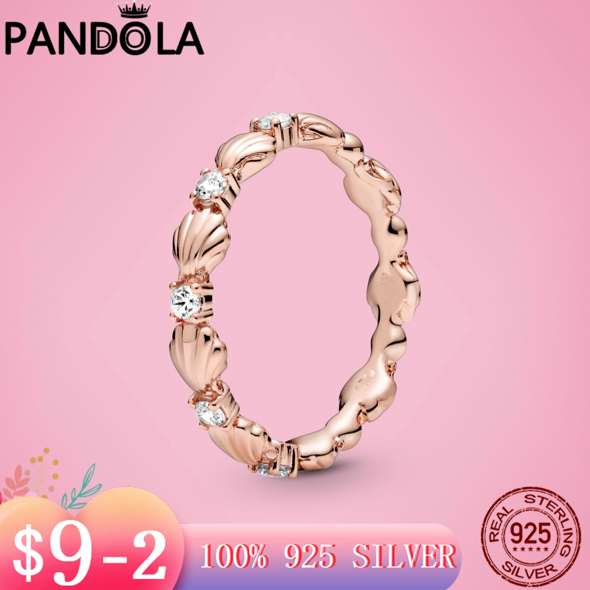 

Женское кольцо из серебра 2021 пробы, с сияющей ракушкой