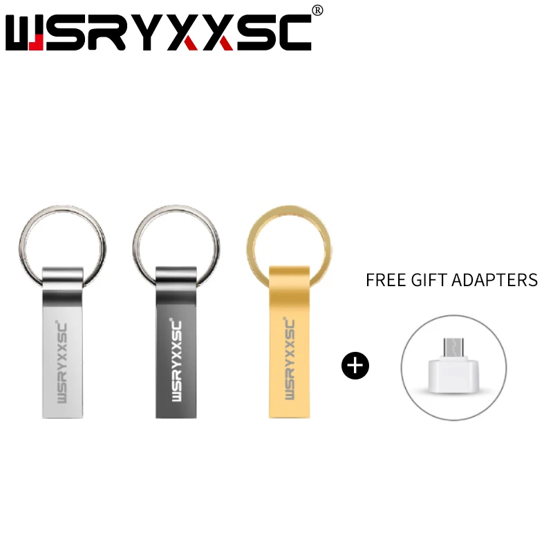 Wsryxxsc брелок usb флэш накопитель водонепроницаемый металлический 64 ГБ 32 16 8 4