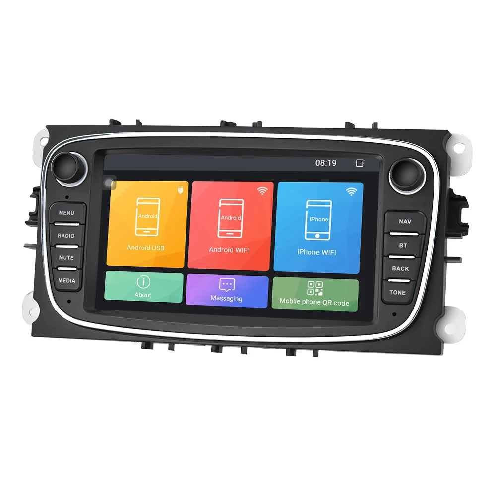 Hikity 2din автомобильный радиоприемник " Зеркало Ссылка проигрыватель Android gps wifi Bluetooth CANBUS для Ford Focus Mondeo C-MAX S-MAX Galaxy II Kuga
