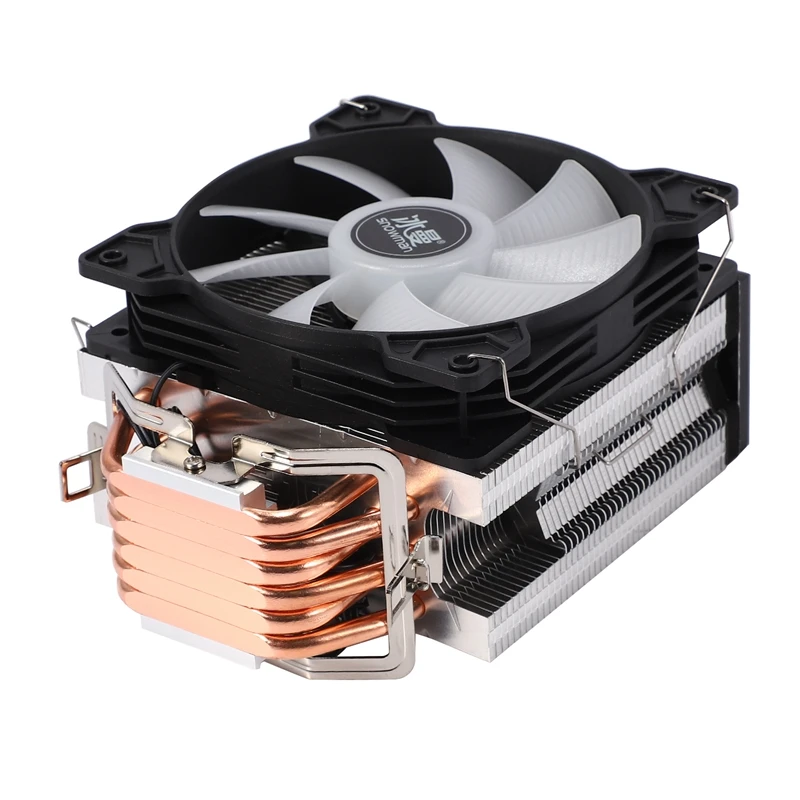 

SNOWMAN MT-6S CPU Radiator, 6 Heat Pipe 4PIN RGB with PWM Silent Single Fan Radiator, Suitable for Desktop CPU Radiator Fan