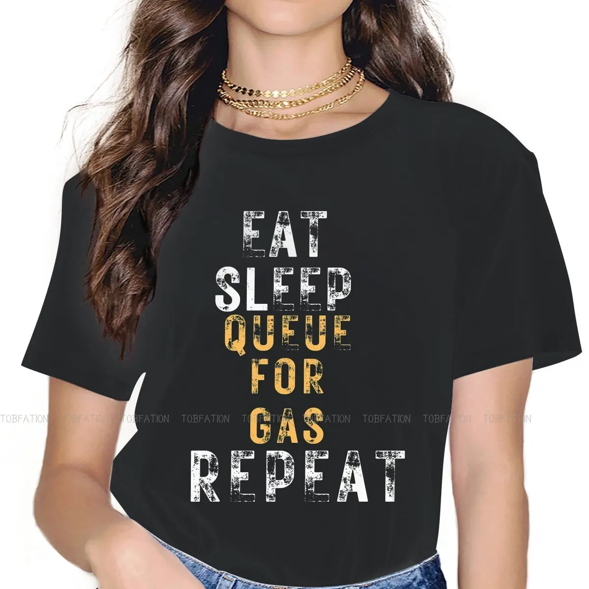 

Футболка женская с графическим принтом, смешная ткань с круглым вырезом, большие размеры, 5XL