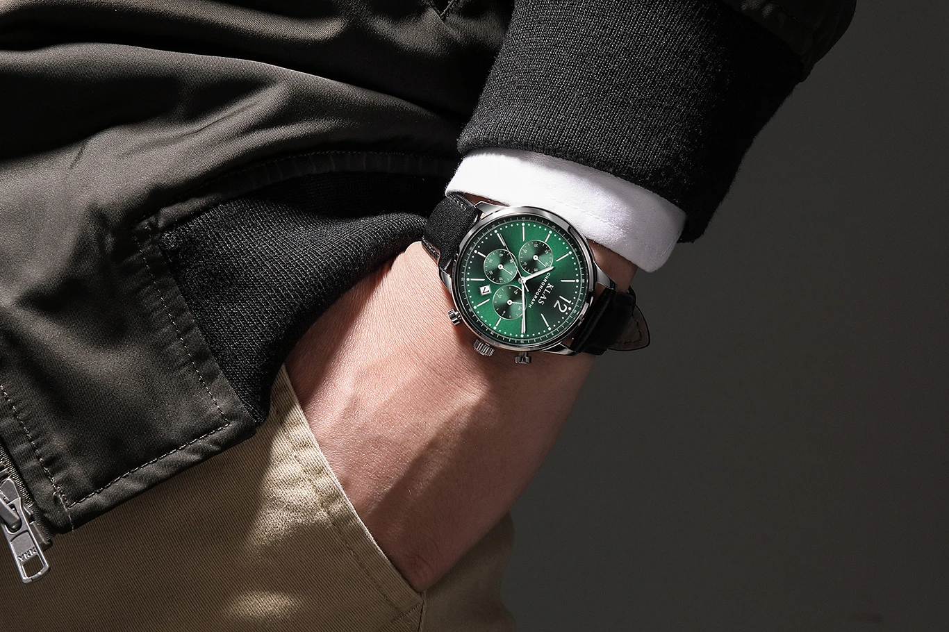 

Men's luxury watch, quartz watch stainless steel dial, loveKLAS Brand
