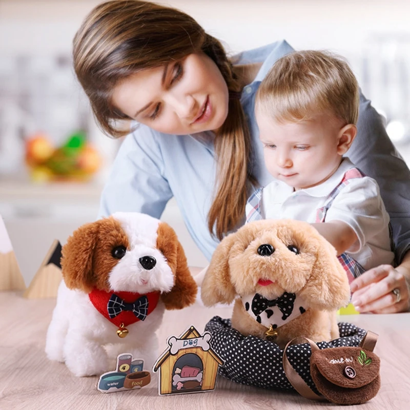 

Electric Plush Smart Vocal Pet Dog Walking Stuffed Animal Toy Leash Control Electronic Interactive Walking Barking Tail