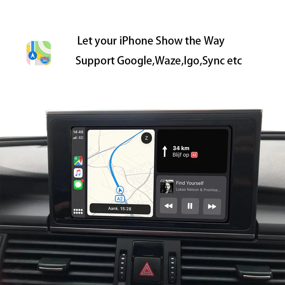 Беспроводной автомобильный зеркальный интерфейс Apple CarPlay Android для камеры заднего
