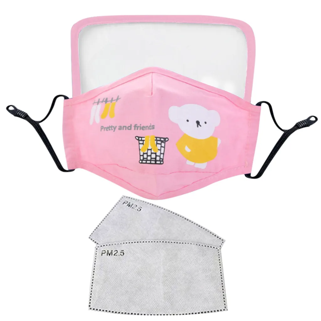

Child Outdoor Face Protective Face Mask with Eyes Shield + 2 Filters Washable Reusable Face Mouth Cover